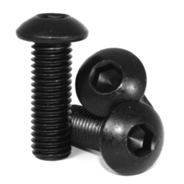 Button Socket Cap Screw, Coarse Thread, 3/8-16, 1" Length, Thermal Black Oxide