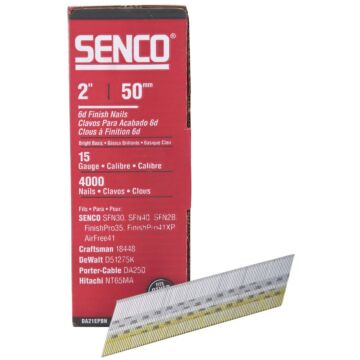 Senco 15-Gauge Bright 34 Degree Angled Finish Nail, 2 In. (4000 Ct.)