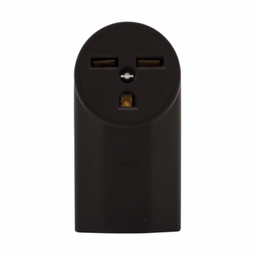 Eaton power device receptacle, #12 - 4 AWG, 30A, Surface, 250V, Back, Black, NEMA 6-30R, Two-pole, Three-wire, Two-pole, three-wire, grounding, Screw, Glass-filled nylon, Power, Used with S42