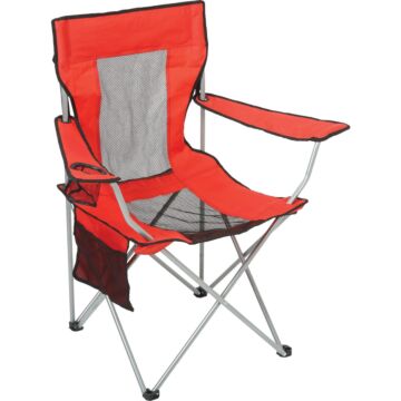 Outdoor Expressions Red Polyester Mesh Folding Chair