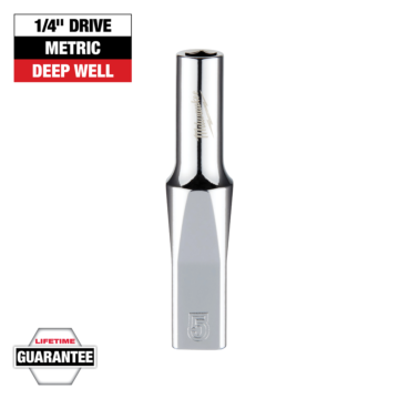 Milwaukee 1/4" Drive 5mm Metric Deep Socket with FOUR FLAT™ Sides