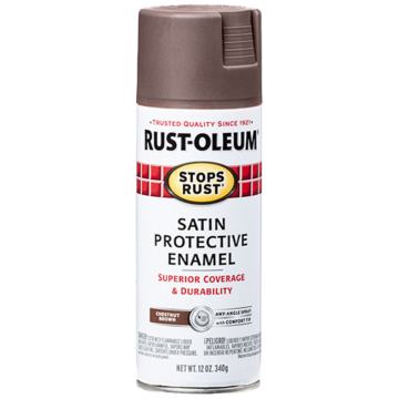 Stops Rust® Spray Paint and Rust Prevention - Protective Enamel Spray Paint - 12 oz. Spray - Satin Chestnut Brown