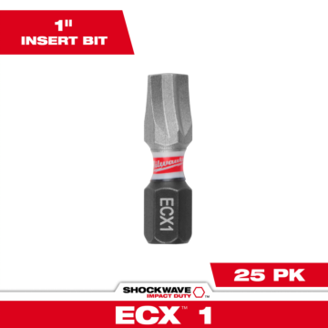Milwaukee SHOCKWAVE™ Impact Duty 1" ECX™ 1 Insert Bits (25 PK)