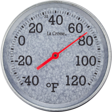 8" Metal Galvanized Metal Thermometer