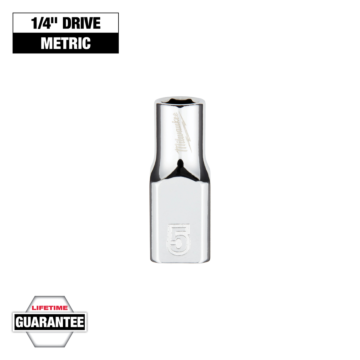 Milwaukee 1/4" Drive 5mm Metric Socket with FOUR FLAT™ Sides