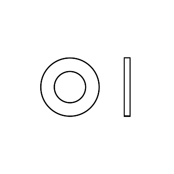SAE Flat Washer, Low Carbon, Zinc Plated, CR+3, #8