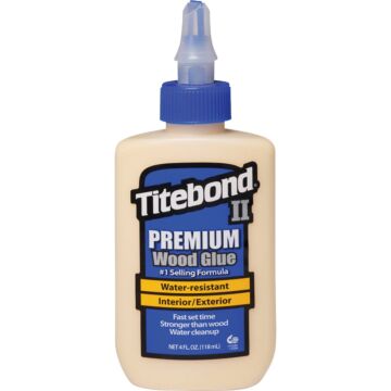 Titebond II 5002 Wood Glue, Yellow, 4 oz Bottle