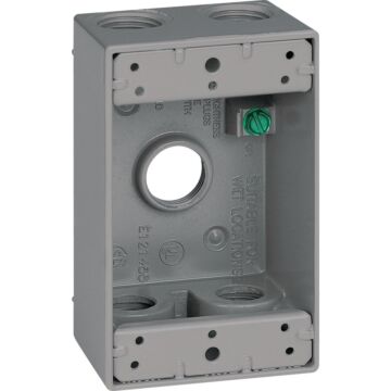 Bell Southwire Single Gang 1/2 In. 5-Hole Gray Weatherproof Junction Box