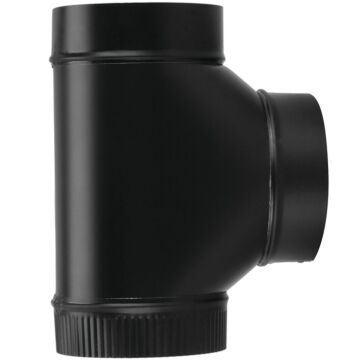 Imperial 24 ga Stove Pipe Tee (Black) 5 in.