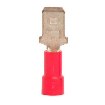 22-18 Vinyl-Insulated Red Male Disconnect Terminal (100pk) 1/4 in.
