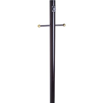 Design House Black Outdoor Lamp Post with Cross Arm and Outlet