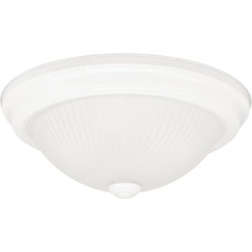 Home Impressions 11 In. White Incandescent Flush Mount Ceiling Light Fixture