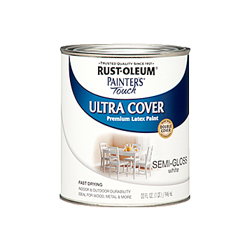 Painter's® Touch Ultra Cover - Ultra Cover Multi-Purpose Gloss Brush-On Paint - Quart - Semi-Gloss White