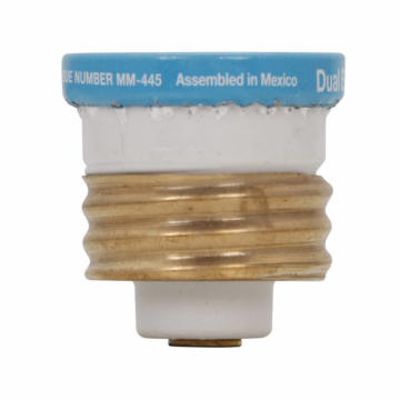 Bussmann Eaton Bussmann series Type T plug fuse, plug fuse, time delay, heavy duty, 10 A, 125 Vac, 10 kAIC (RMS Symmetrical) interrupt rating, 10 kA short circuit rating, threaded mount, duel element, plastic body, brass thread, edison base