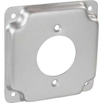 Southwire Square Device Cover w/ Receptacle - 4 in. x 4 in.