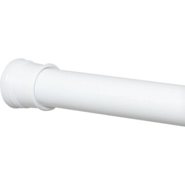 Zenna Home Adjustable Tension Straight Shower Rod (White) 27 in. to 40 in.