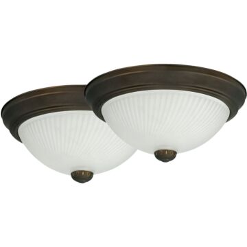 Home Impressions Oil Rubbed Bronze Incandescent Flush Mount Ceiling Light Fixture (2pk)