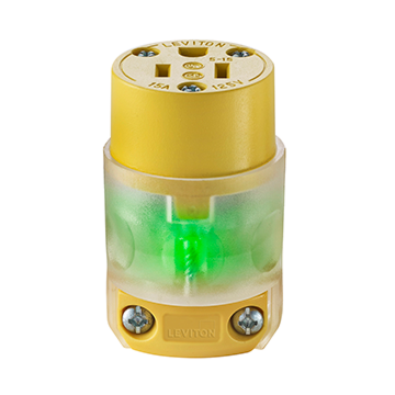 Leviton 3-Wire 2-Pole Illuminated Cord Connector - 15A/125V