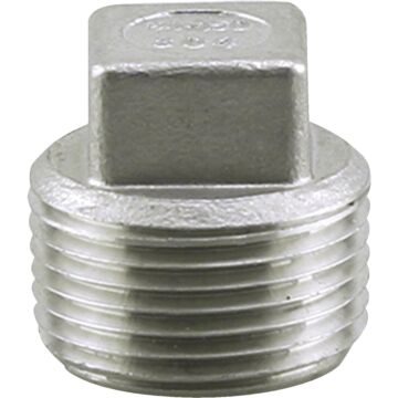 PLUMB-EEZE 1/2 In. MIP Square Head Stainless Steel Plug
