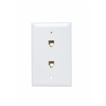 On-Q Dual RJ11 Wall Plate (White)