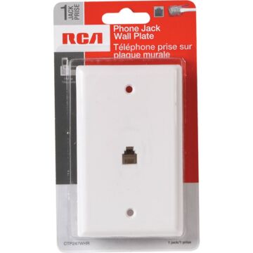 RCA White Flush Mount Telephone Jack