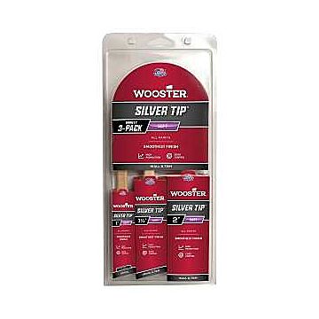 WOOSTER Wooster SILVER TIP 1 In., 1-1/2 In., 2 In. Angle Sash Polyester Paint Brush Set (3-Pack)