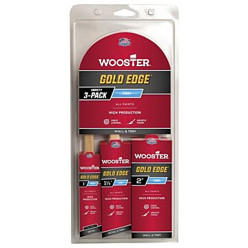 WOOSTER Gold Edge Assorted Paint Brush Set (3pc)