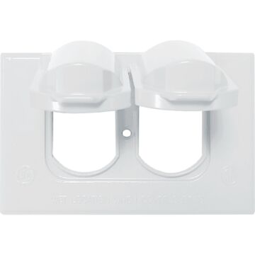 Bell Southwire Single Gang Horizontal White Weatherproof Duplex Cover