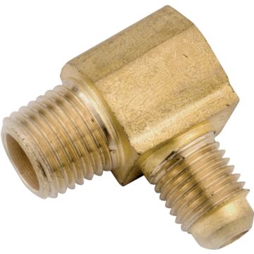 Anderson Metals 754049-0402 Tube Elbow, 1/4 x 1/8 in, 90 deg Angle, Brass, 1400 psi Pressure