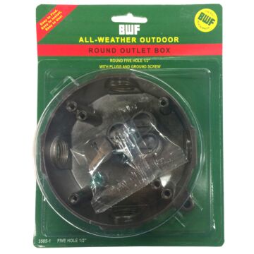 BWF® 4-9/16 in 4-5/8 in 2 in Round Outlet Box