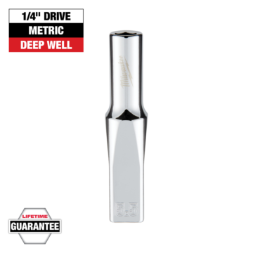 Milwaukee 1/4" Drive 5.5mm Metric Deep Socket with FOUR FLAT™ Sides
