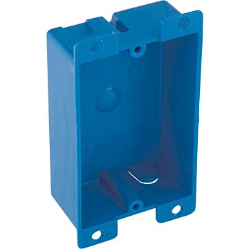Gardner Bender One-Gang Old Work Outlet Box, Volume 8 Cubic Inches, Length 3-5/8 Inches, Width 2-3/8 Inches, Depth 1-1/4 Inches, Color Blue, Material PVC, Mounting Means Mounting Ears