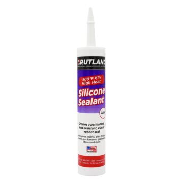 Rutland 76C Silicone Sealant, Clear, 24 hr Functional Cure, 10.3 fl-oz, Cartridge