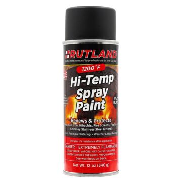 Rutland 80 High Heat Spray Paint, Flat, Black, 12 oz, Can