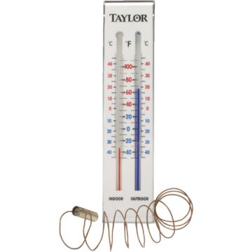Taylor 2" W x 9" H Plastic Tube Indoor & Outdoor Thermometer