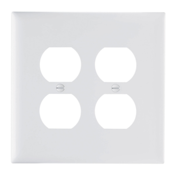 Duplex Receptacle Openings, Two Gang, White