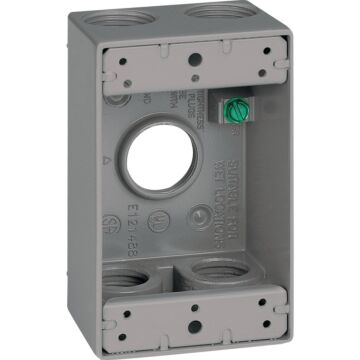 Southwire 1-Gang 5-Hole Weatherproof Junction Box (Gray) 3/4 in. npt
