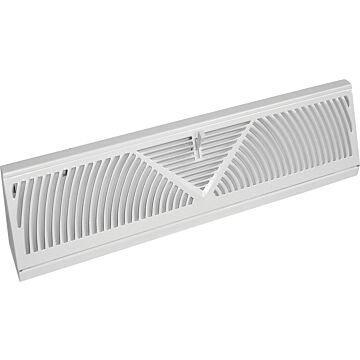 Imperial RG3056-A Baseboard Diffuser, 24 in L, 2-3/4 in W, 360 deg Air Deflection, Steel, White