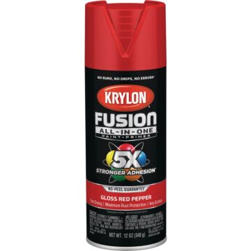 Krylon Fusion All-In-One Gloss Spray Paint & Primer, Red Pepper