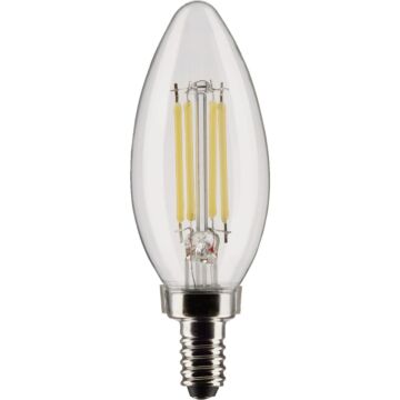 Satco 60W Equivalent Warm White B11 Candelabra Traditional LED Decorative Light Bulb (2-Pack)