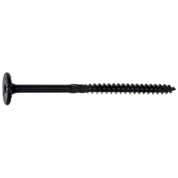 Midwest Fastener 3/8" x 5" Flat Head, Structural Screw, XL1500 Coating, Black (Bulk Box 25 pc)