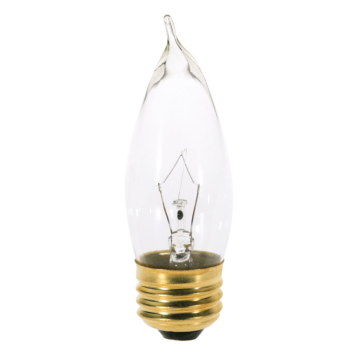 Satco 25 Watt CA10 Incandescent - Clear - 1500 Average rated hours - 210 Lumens - Medium base - 120 Volt - 2-Card