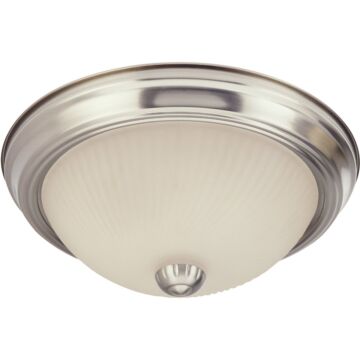 Home Impressions 11 In. Brushed Nickel Incandescent Flush Mount Ceiling Light Fixture