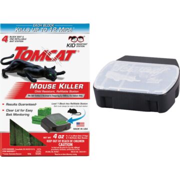 Tomcat Mouse Killer III Refillable Mouse Bait Station (4-Refill)