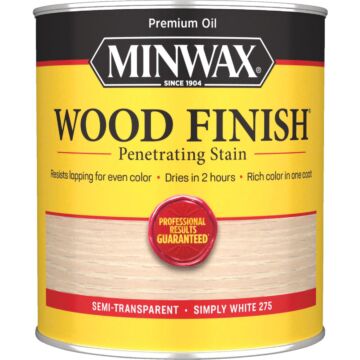 Minwax Wood Finish Penetrating Stain, Simply White, 1 Qt.