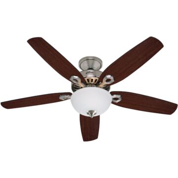 Hunter Builder Deluxe 52 In. Brushed Nickel Ceiling Fan with Light Kit