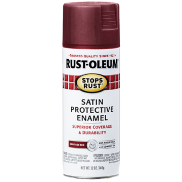 Stops Rust® Spray Paint and Rust Prevention - Protective Enamel Spray Paint - 12 oz. Spray - Satin Heritage Red