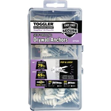 TOGGLER Assorted Snapskru Drywall Anchor Kit (50pc)
