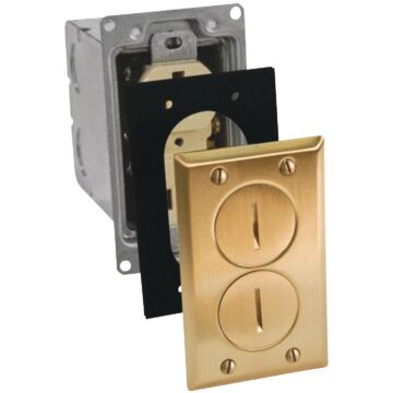 Allied Moulded Electrical Floor Box Kit Brass