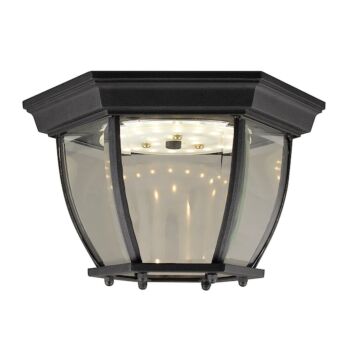 Design House Outdoor Flush Mount Ceiling Fixture, Black